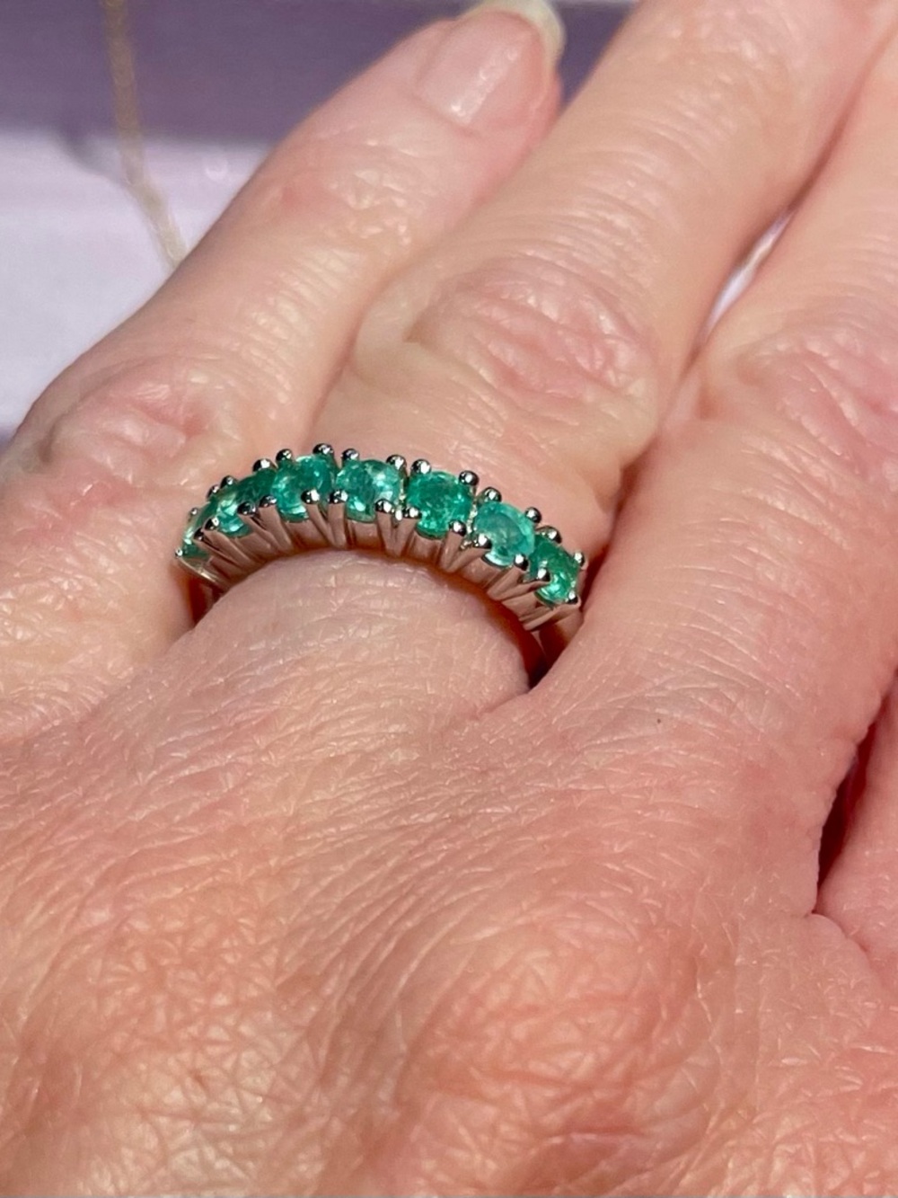 Ring Size 5 Green Zambian Emerald Sterling Silver Ring 0.65ctw Stamped 925